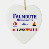 Falmouth MA Signal Flag Keramisch Ornament (Rechts)