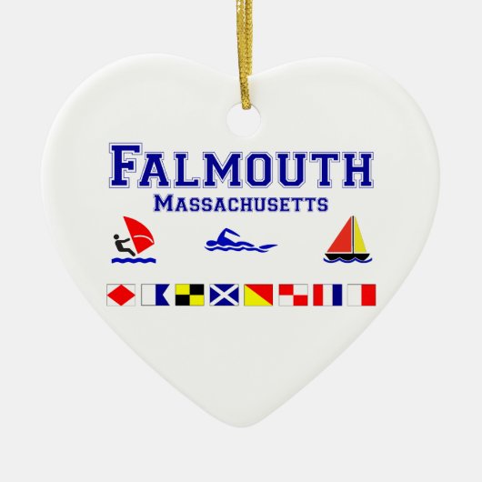 Falmouth MA Signal Flag Keramisch Ornament (Voorkant)