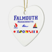 Falmouth MA Signal Flag Keramisch Ornament (Links)