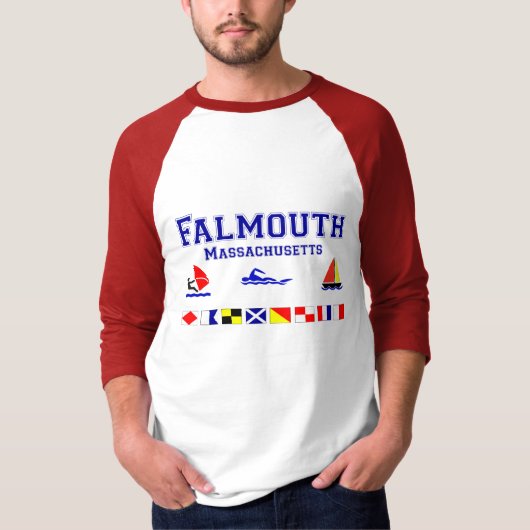 Falmouth MA Signal Flag T-shirt (Voorkant)