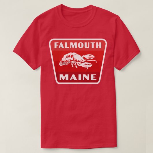 Falmouth Maine Retro Badge Rood T-shirt (Design voorkant)