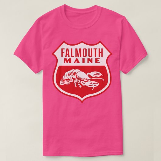 Falmouth Maine Retro Shield Wit T-shirt (Design voorkant)