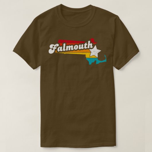 Falmouth Massachusetts Verdrietig Souvenir T-shirt (Design voorkant)
