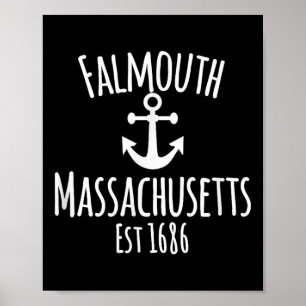 Falmouth Nautical Zeilen Kustboot Rustiek A Poster