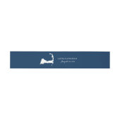 Falmouth Navy Cape Cod Map met hart | Weddenschap Uitnodigingen Wikkel (Vlak)