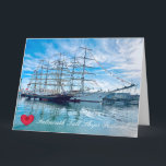 FALMOUTH TALL SHIPS FESTIVAL Cornwall Foto Kaart<br><div class="desc">Aanpasbare foto's van de schoonheid van Cornwall, deze van een zonnige ochtend in augustus 2023 op het prestigieuze Tall Ships Festival in Falmouth Harbour, een officiële Host Port voor de Magellan Elcano race. Sommige van de zeilschepen die deelnamen aan de race, de grote schepen met vierkante tuigage die onder vlaggen...</div>