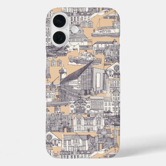Falmouth toile moerbei zand Case-Mate iPhone case (Achterkant)