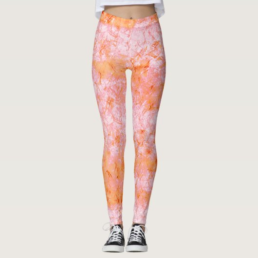 Falsa pele de salmão, com partes clareadas leggings (Voorkant)