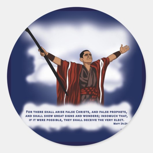 False Christus (Obama) Ronde Sticker (Voorkant)