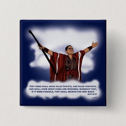 False Christus (Obama) Vierkante Button 5,1 Cm (Voorkant)