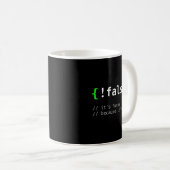 !False - Funny Coding Programmer Cadeaucomputer Pr Koffiemok (Voorkant rechts)