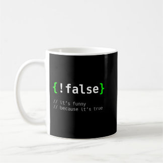 !False - Funny Coding Programmer Cadeaucomputer Pr Koffiemok