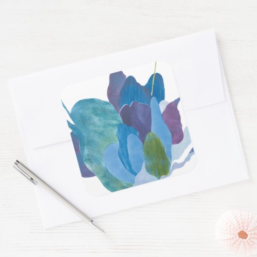 False Indigo I Vierkante Sticker (Envelop)