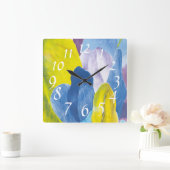 False Indigo III Vierkante Klok (Huis)