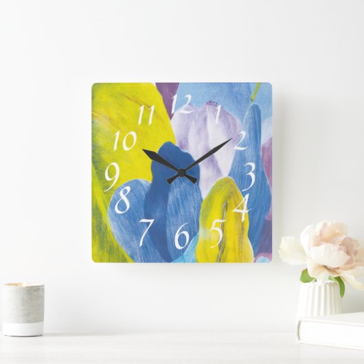 False Indigo III Vierkante Klok (Huis)