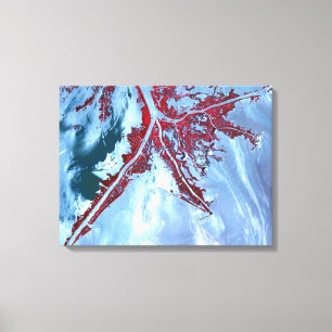False kleurensatelliet canvas afdruk