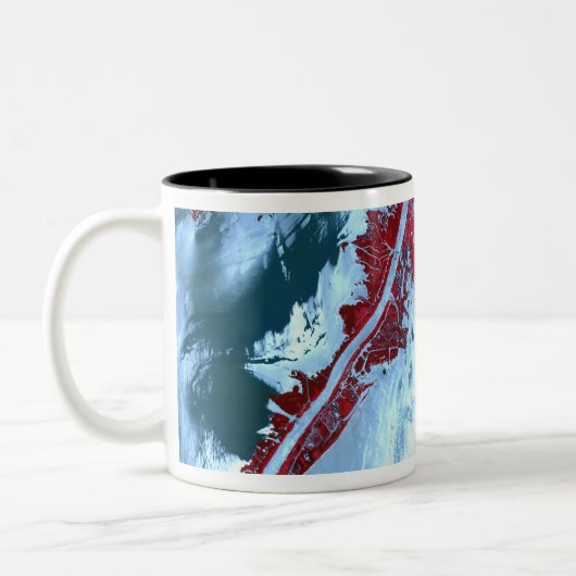 False kleurensatelliet tweekleurige koffiemok (Links)