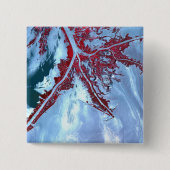 False kleurensatelliet vierkante button 5,1 cm (Voorkant)