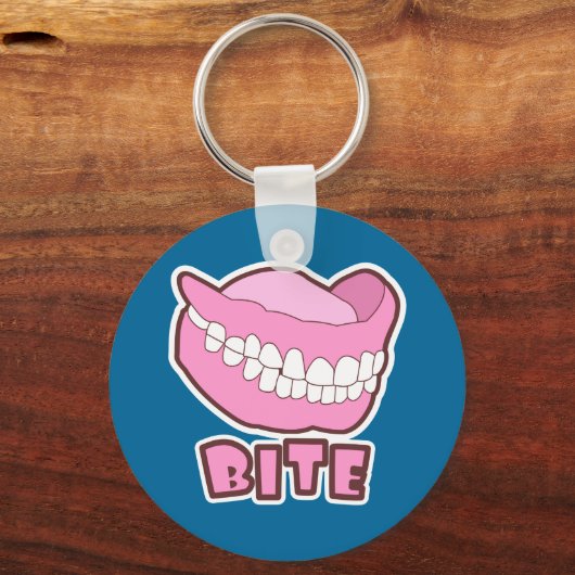 False Teeth Dentures Bite Sleutelhanger (Voorkant)