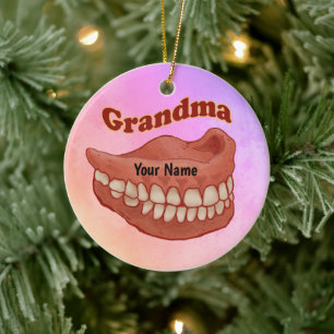 False Teeth Grandma Keramisch Ornament