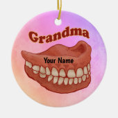False Teeth Grandma Keramisch Ornament (Voorkant)