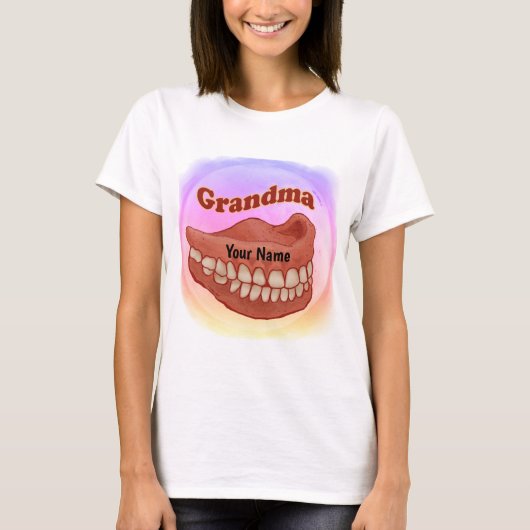False Teeth Grandma T-shirt (Voorkant)