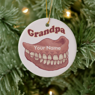 False Teeth Grandpa Keramisch Ornament