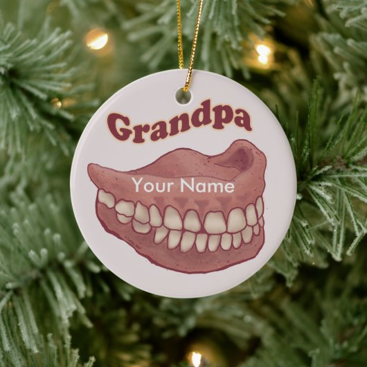 False Teeth Grandpa Keramisch Ornament (Boom)