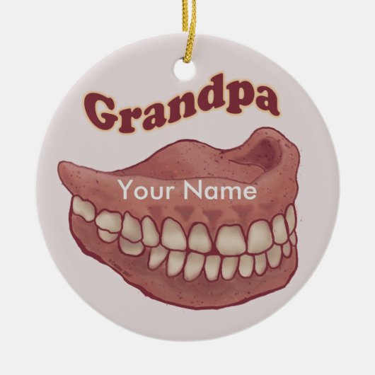 False Teeth Grandpa Keramisch Ornament (Voorkant)