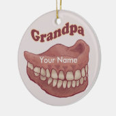False Teeth Grandpa Keramisch Ornament (Links)