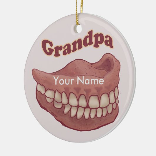 False Teeth Grandpa Keramisch Ornament (Links)