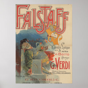 Falstaff opera poster (première van Parijs 1894)