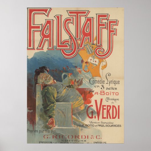 Falstaff opera poster (première van Parijs 1894) (Voorkant)