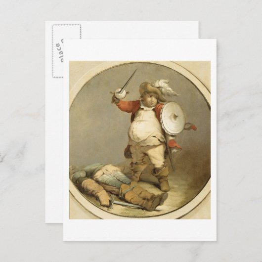 Falstaff with the Body of Hotspur, c.1786 (olie op Briefkaart (Voorkant / Achterkant)