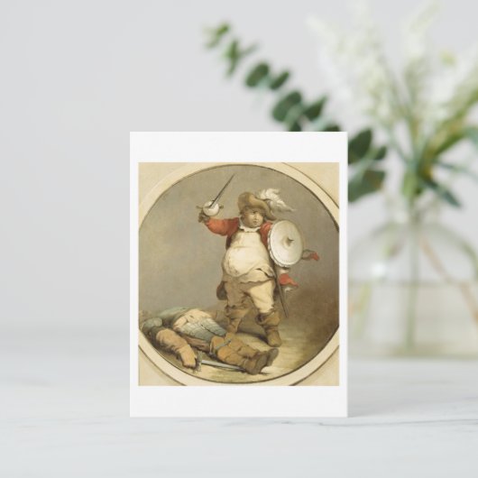 Falstaff with the Body of Hotspur, c.1786 (olie op Briefkaart (Staand voorkant)