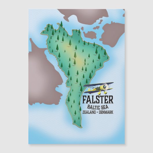 Falster eiland Denemarken reisposter. (Voorkant)