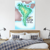 Falster eiland Denemarken reisposter. Canvas Afdruk (Insitu (Slaapkamer))
