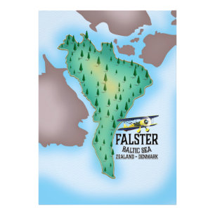 Falster eiland Denemarken reisposter. Foto Afdruk