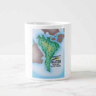 Falster eiland Denemarken reisposter. Grote Koffiekop