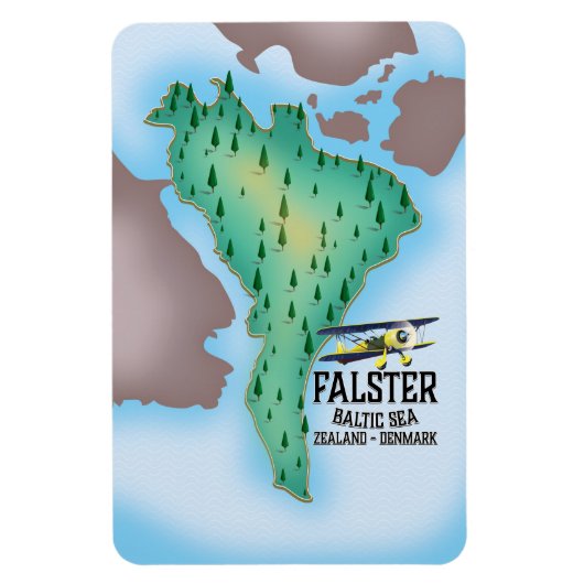 Falster eiland Denemarken reisposter. Magneet (Verticaal)