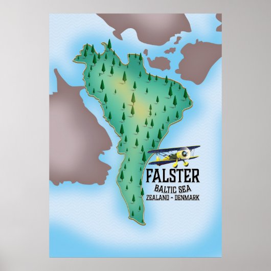 Falster eiland Denemarken reisposter. Poster (Voorkant)