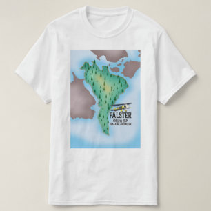 Falster eiland Denemarken reisposter. T-shirt