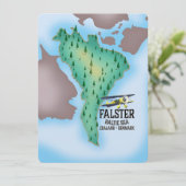 Falster Island Denemarken reisposter. (Staand voorkant)
