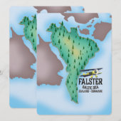 Falster Island Denemarken reisposter. (Voorkant / Achterkant)