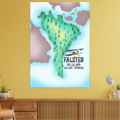 Falster Island Denemarken reisposter. Canvas Afdruk (Insitu (Woonkamer))