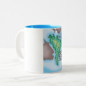 Falster Island Denemarken reisposter. Tweekleurige Koffiemok (Voorkant links)