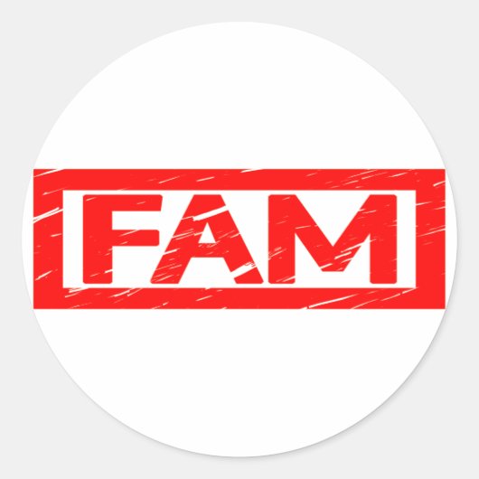 Fam Stamp Ronde Sticker (Voorkant)