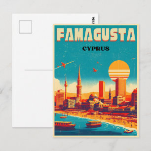 Famagusta strand Cyprus cadeaus uit het verleden Briefkaart