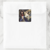 Fame presenteert een portret van Louis XIV Vierkante Sticker (Tas)