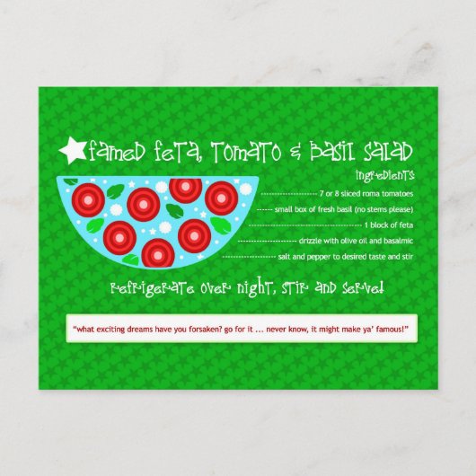 FAMED FETA TOMATO BASIL SALAD BRIEFKAART (Voorkant)